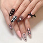 French Style Press-On Nails - Pink Purple Romantic Art Artificial Fingernails