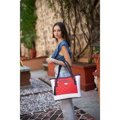 Red PU Leather Shoulder Bag