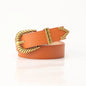 Women's Vintage PU Leather Belt - Alloy Buckle Design