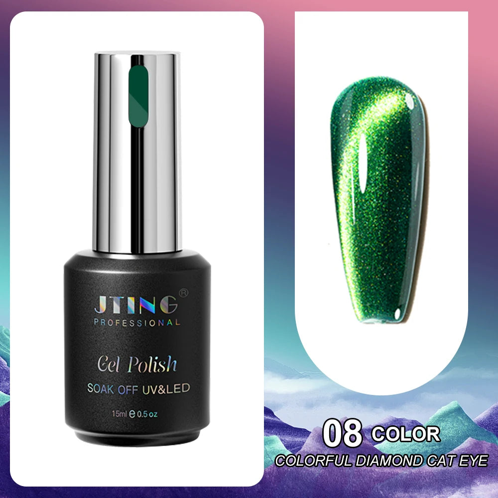 Cat Eye Gel Nail Polish 24-Color Set with Magnet - Diamond Collection Kit