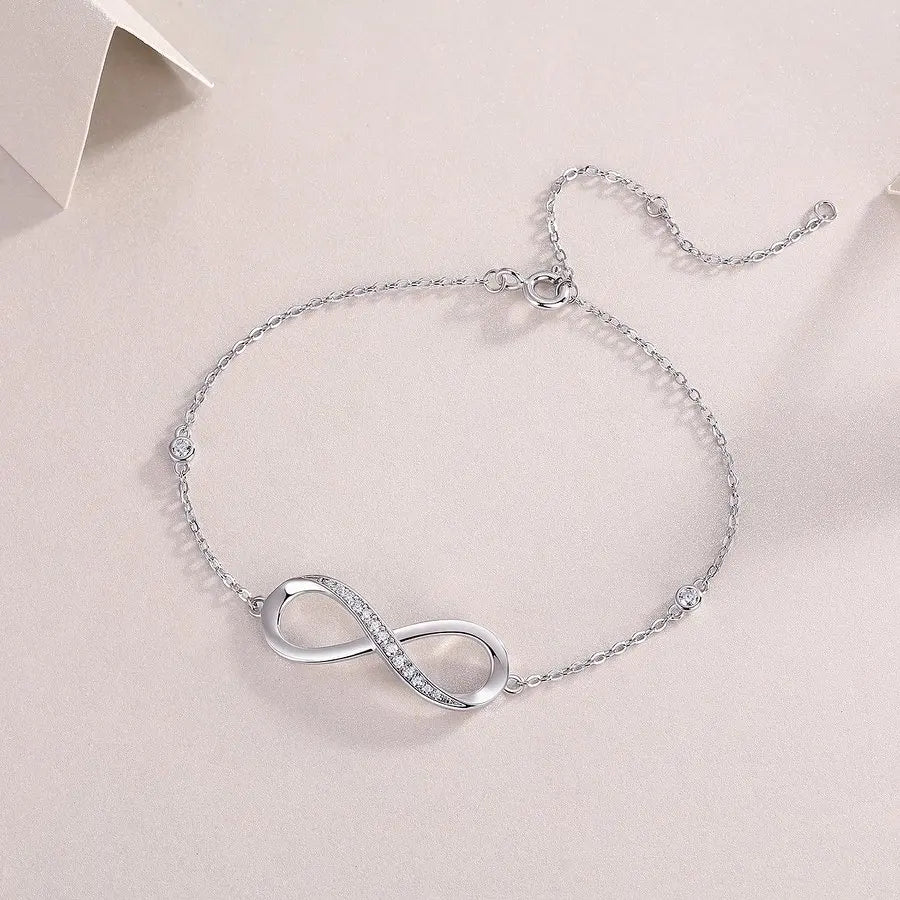 Moissanite Infinity Bracelet - S925 Sterling Silver