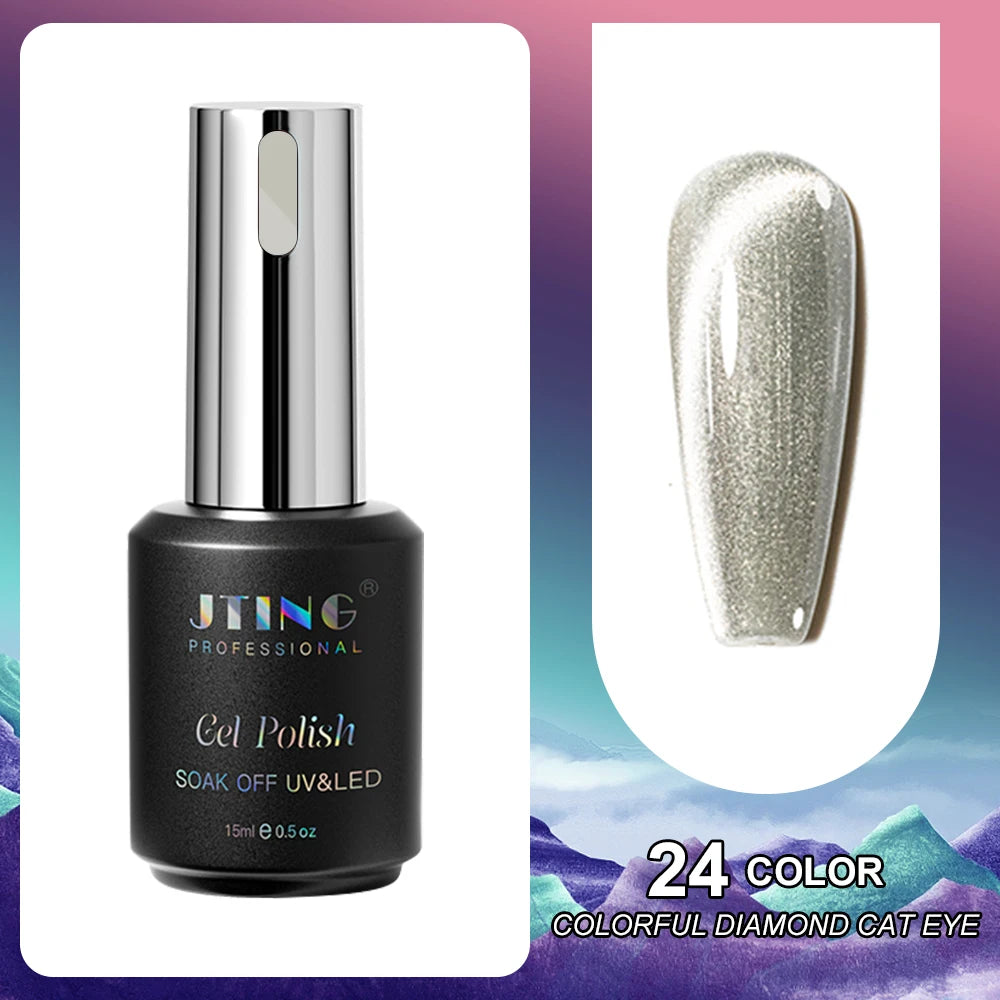 Cat Eye Gel Nail Polish 24-Color Set with Magnet - Diamond Collection Kit