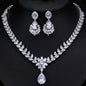 White Cubic Zirconia Bridal Necklace & Earrings