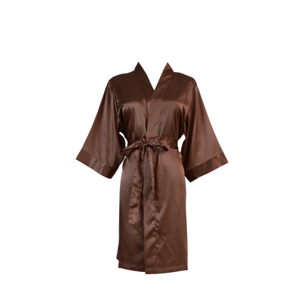 Women's Satin Kimono Robe - Short Silk Bridal Bridesmaid Wedding Robe