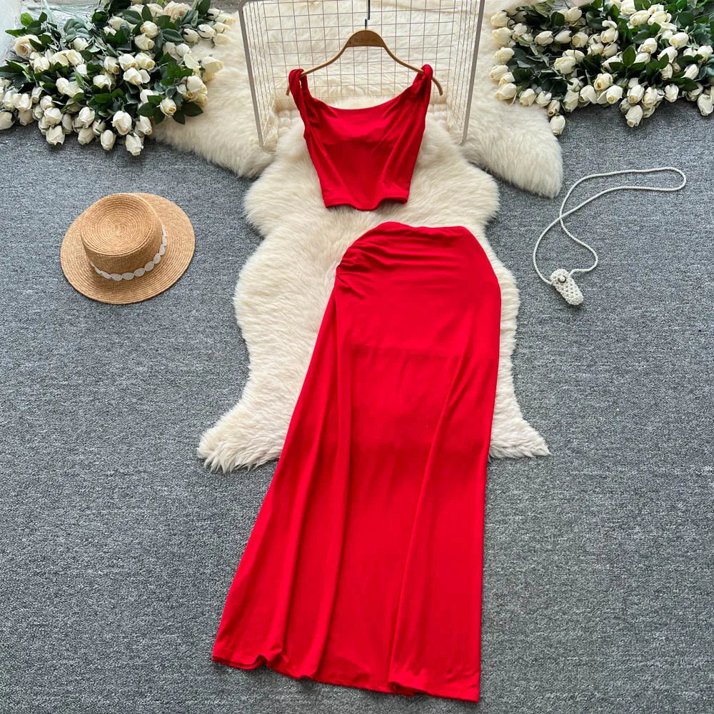 Top & High Waist Slim Skirt