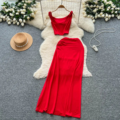 Top & High Waist Slim Skirt