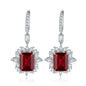 Lab-Grown Ruby Earrings - 925 Silver Pear Cut Gemstone Studs