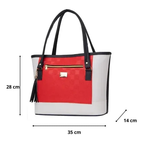 Red PU Leather Shoulder Bag