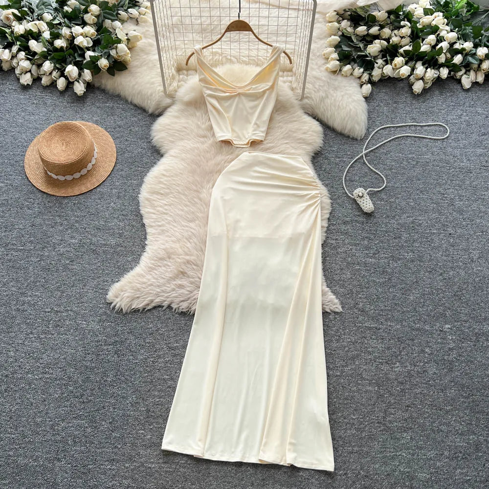 Top & High Waist Slim Skirt