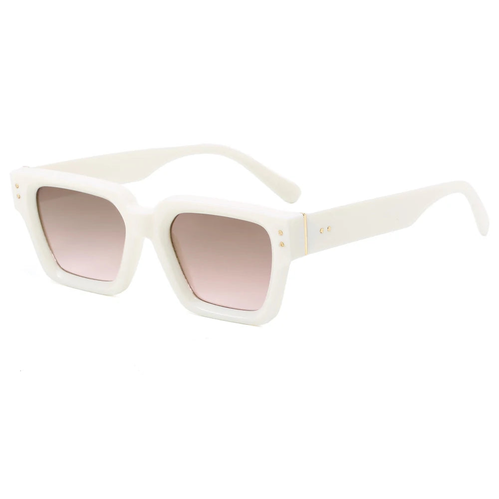 Retro Chunky Square Cat Eye Sunglasses - UV400 Protection