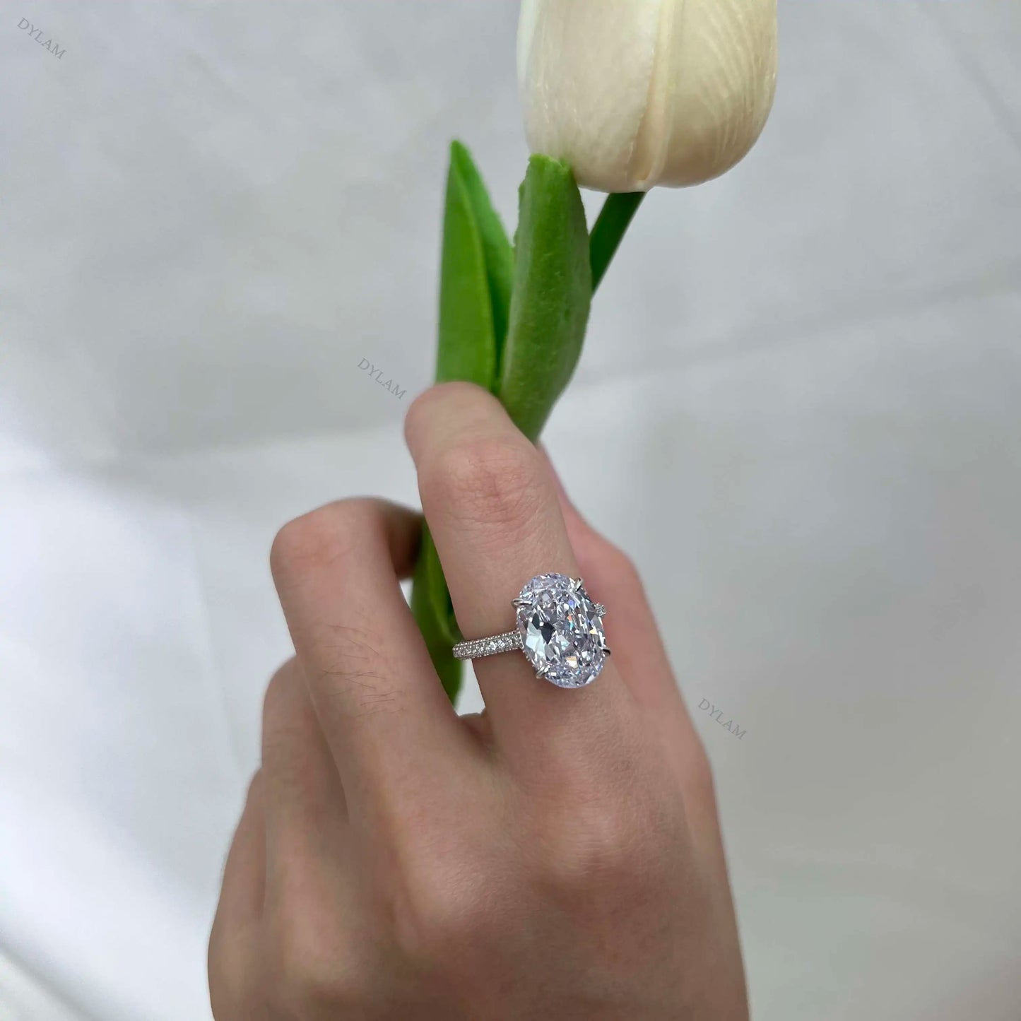 Oval Cut Sterling Silver Ring