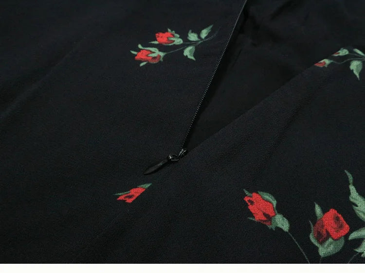 Floral French Retro Dress - Casual Chiffon Summer Dress