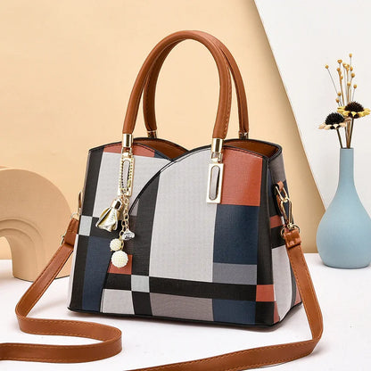 Lattice High-Capacity Fashion Messenger Bag - Luxury Tote Handbag