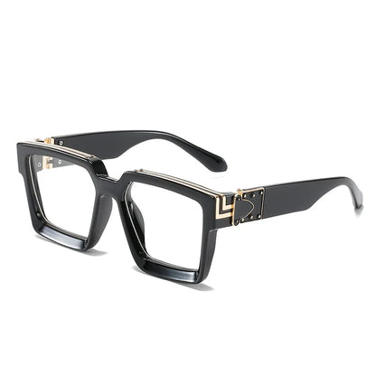 Oversized Square Sunglasses - Leopard Print UV400 Protection