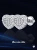 Heart-Shaped Moissanite Stud Earrings - Hip Hop Diamond Earrings