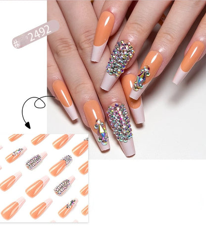 French Style Press-On Nails - 24 Piece Acrylic Artificial Nail Set