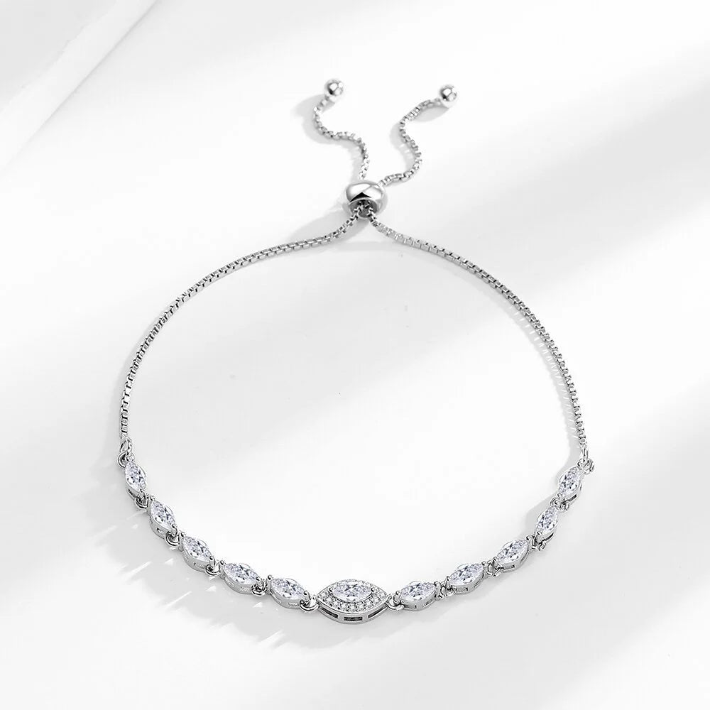 Moissanite Chain Link Bracelet 18K  Bracelet