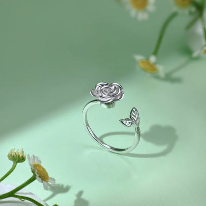 Adjustable Rose Flower Ring