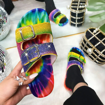 Rhinestone Bling Summer Slides