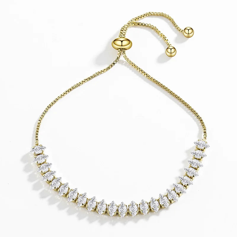 Moissanite Chain Link Bracelet 18K  Bracelet