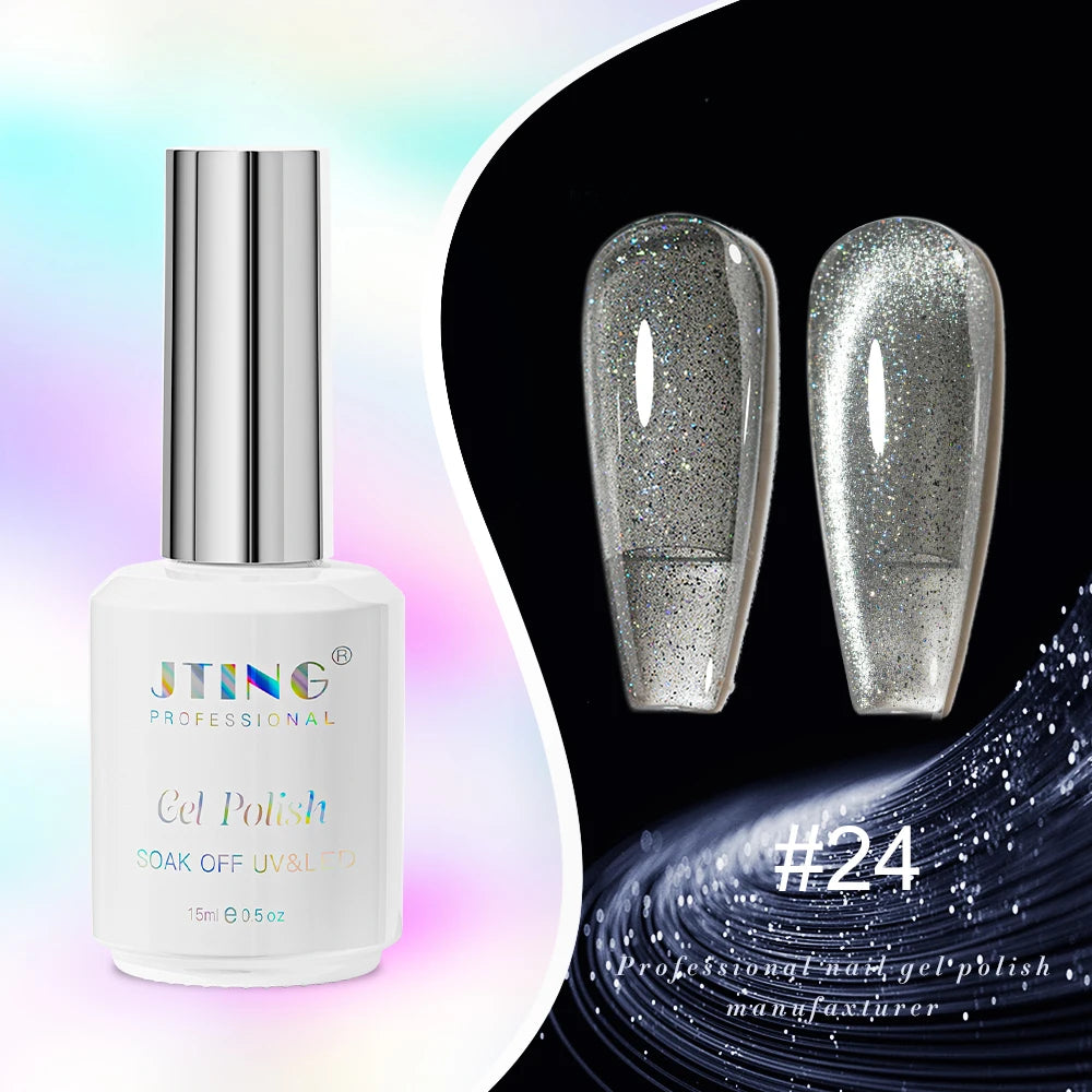 JTING Cat Eye Gel Nail Polish 24-Color Set with Magnet - Complete Collection Kit