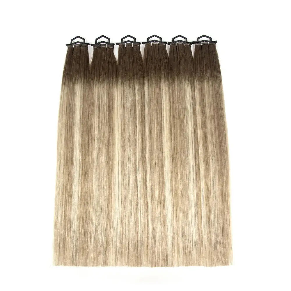 Slavic Raw Human Hair Flat Weft Extensions - 12A Grade Double Drawn Russian Virgin Hair