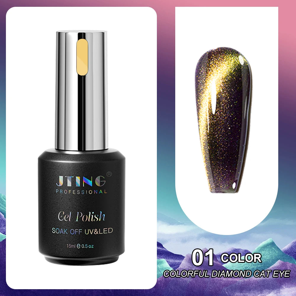 Cat Eye Gel Nail Polish 24-Color Set with Magnet - Diamond Collection Kit
