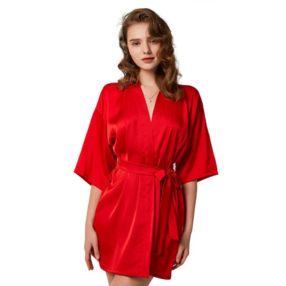 Women's Bridal Ice Silk Nightgown - Elegant Wedding Sleepwear Robe