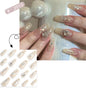French Style Press-On Nails - 24 Piece Acrylic Artificial Nail Set