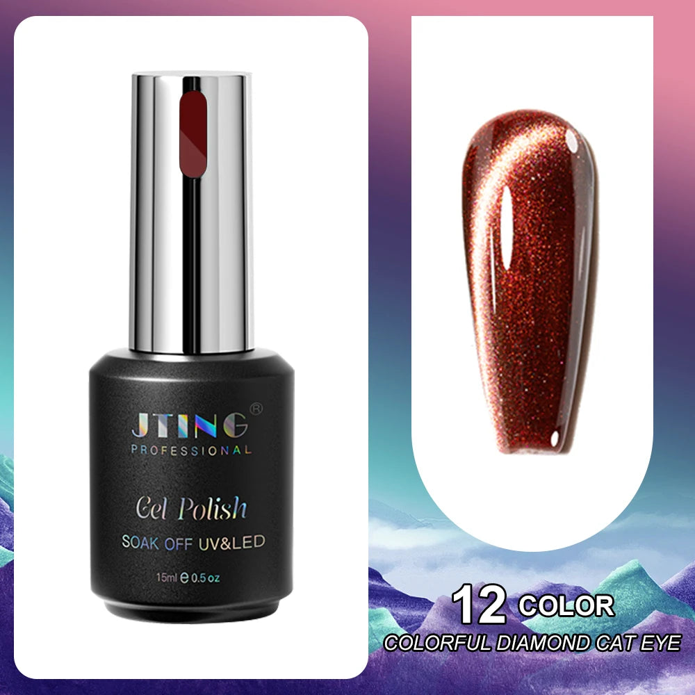Cat Eye Gel Nail Polish 24-Color Set with Magnet - Diamond Collection Kit