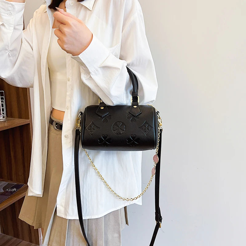 Designer Geometric Print Handbag - Versatile PU Leather Shoulder Bag