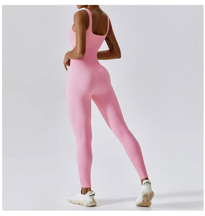 Seamless Yoga Jumpsuit Backless Workout Romper
