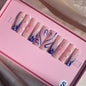 XL Glittery Rhinestone Press-On Nails - 50mm Long Full Cover Artificial Nails