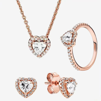 Sparkling Heart 925 Sterling Silver with Colorful Zircon