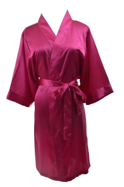 Women's Satin Kimono Robe - Short Silk Bridal Bridesmaid Wedding Robe