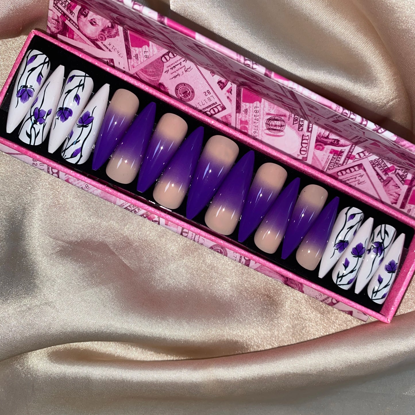 Handmade Pink Gel Press-On Nails - Custom Decoration Design (Wholesale Available)