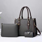 Luxury 3-Piece Handbag Set - Designer PU Leather Tote, Shoulder & Crossbody Bags