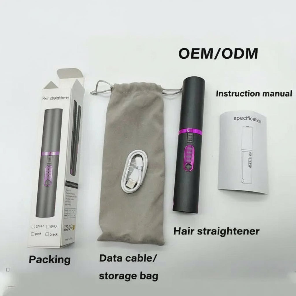 Cordless Hair Straightener - 2-in-1 Brushless Dryer & Curling Iron