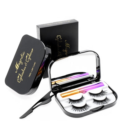 3D Magnetic Eyelashes Kit - Reusable False Lashes with Magnetic Eyeliner