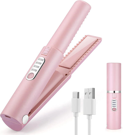 Cordless Hair Straightener - 2-in-1 Brushless Dryer & Curling Iron
