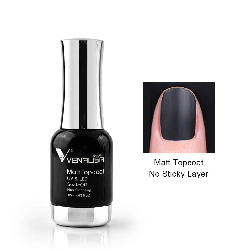 VENALISA Gel Nail Polish - No Wipe High Gloss Top Coat & Base Coat