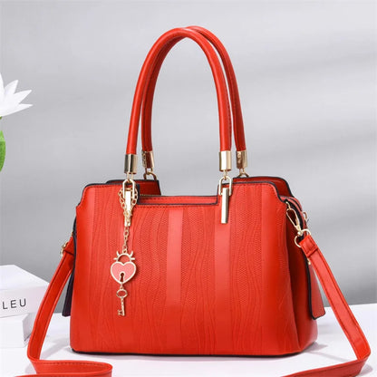 Women's Large Capacity Casual Tote Handbag - Fashion PU Leather Bag