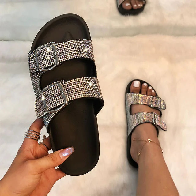Rhinestone Bling Summer Slides