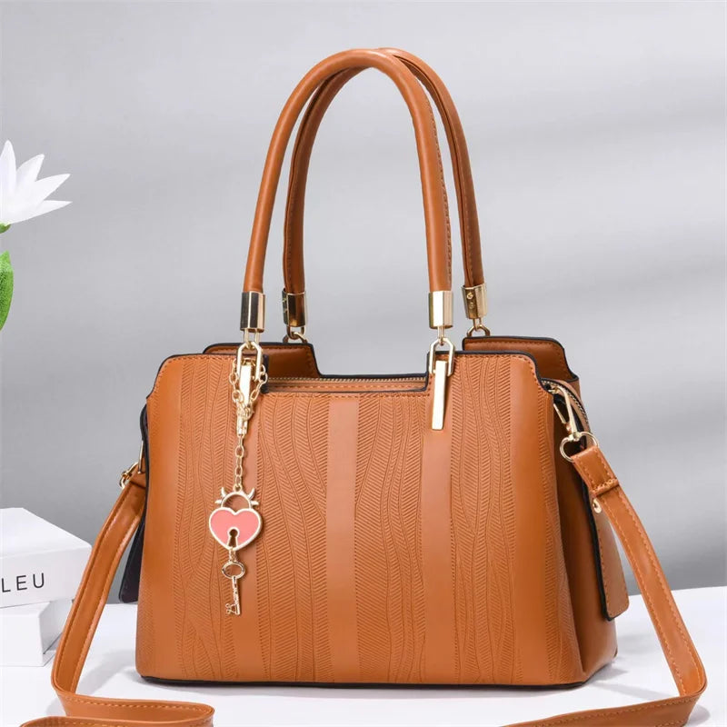 Women's Large Capacity Casual Tote Handbag - Fashion PU Leather Bag
