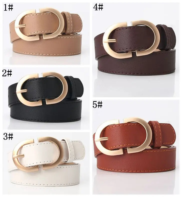 PU Leather Belt - Classic Metal Buckle Fashion Belt