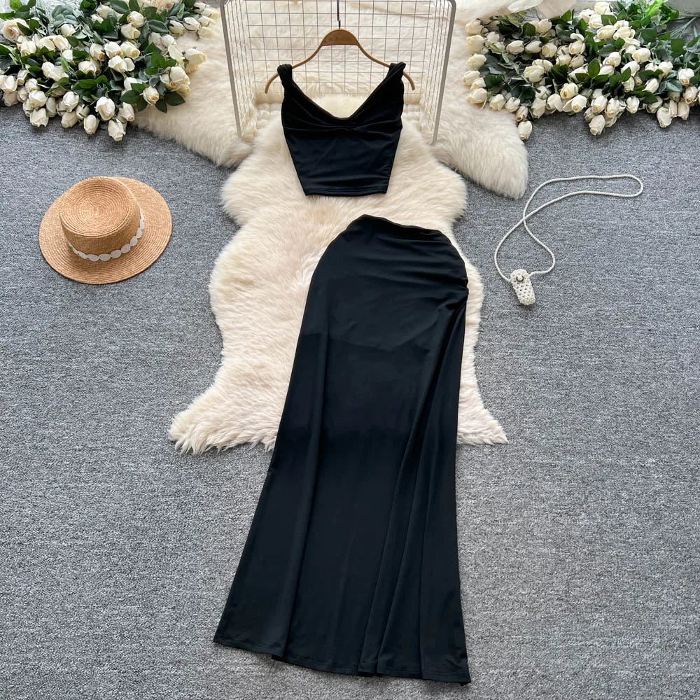 Top & High Waist Slim Skirt