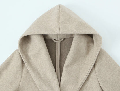 Hooded Soft Fleece Coat Long Sleeve Zip-Up Jacket