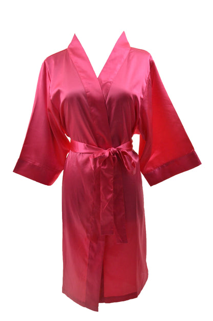 Women's Satin Kimono Robe - Short Silk Bridal Bridesmaid Wedding Robe