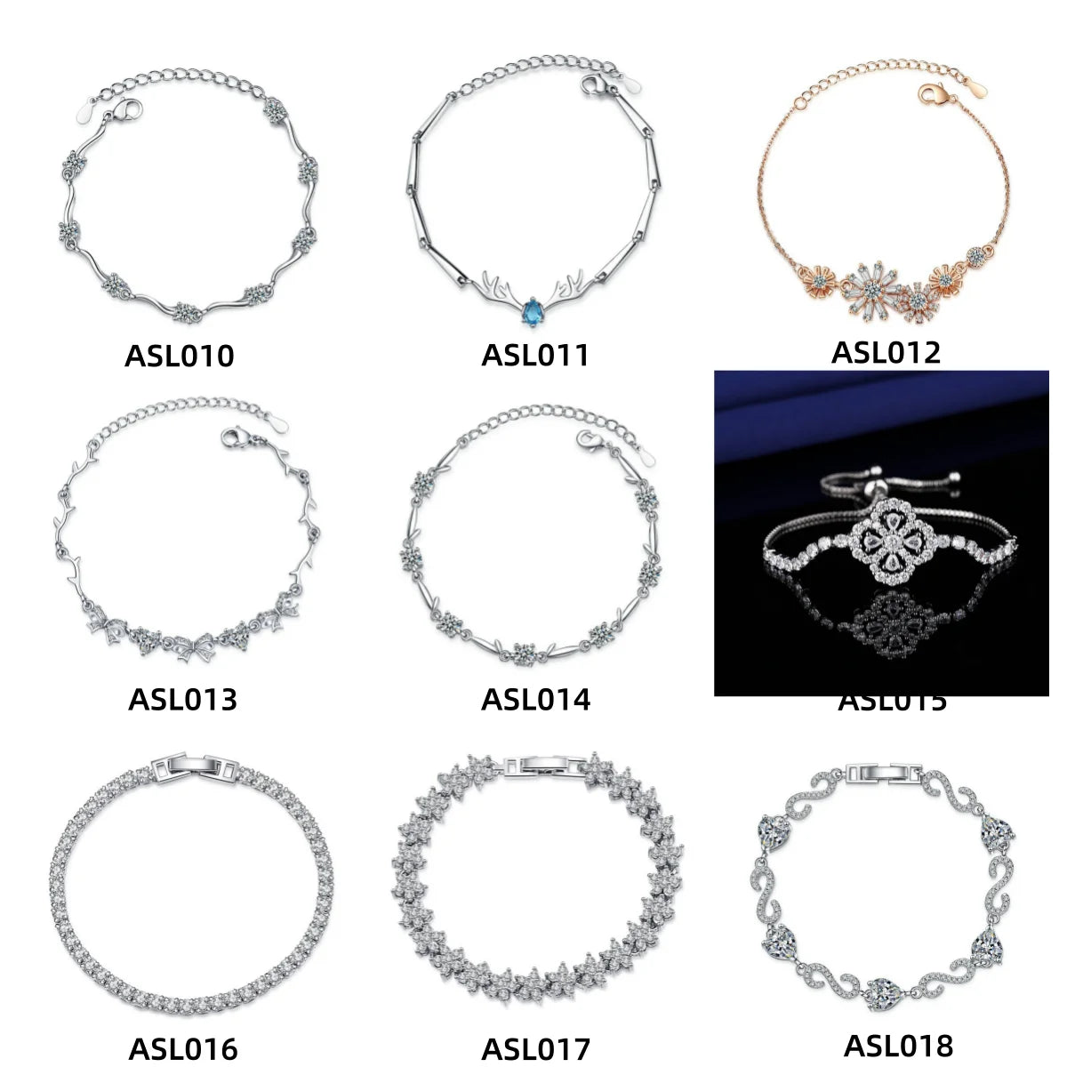 Moissanite Chain Link Bracelet 18K  Bracelet