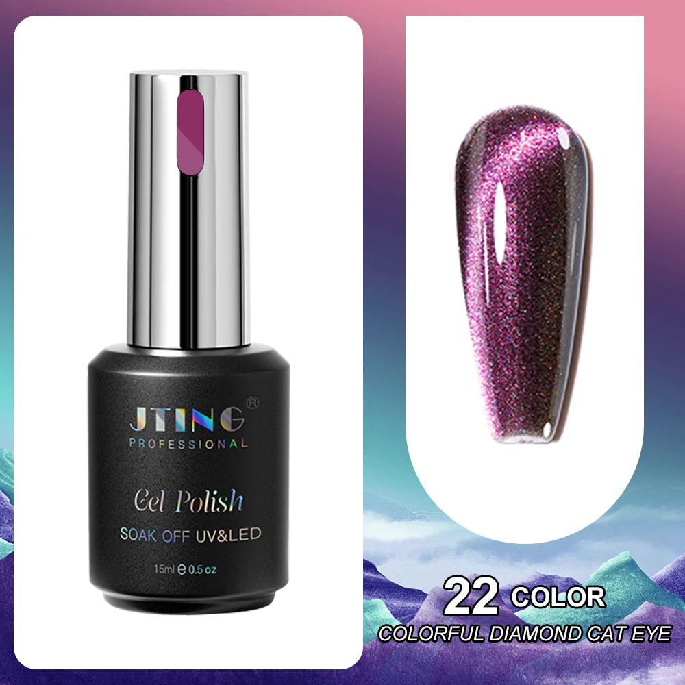 Cat Eye Gel Nail Polish 24-Color Set with Magnet - Diamond Collection Kit